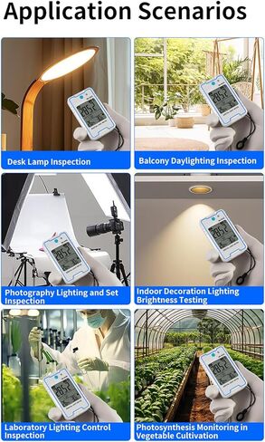 Akozon Digital Mini Light Meter with Temp Humidity Display Data Hold Auto Off Type C Charging 0.1-999900 Light Ideal for Indoor Outdoor Lighting (SK-8101) in Kuwait