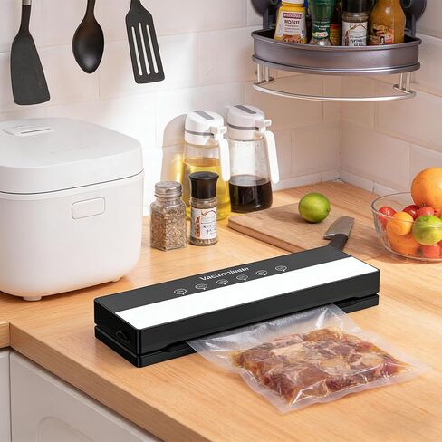 Vacuum Sealer Machine Strong Suction 5-in-1 Modes for Dry & Moist Foods food vacuum sealer machine Keep Meat Vegetables FreshLonger 10 Vacuum Bags Included Black in Kuwait