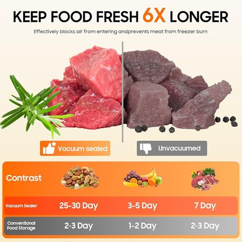 Vacuum Sealer Machine Strong Suction 5-in-1 Modes for Dry & Moist Foods food vacuum sealer machine Keep Meat Vegetables FreshLonger 10 Vacuum Bags Included Black in Kuwait