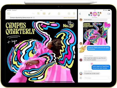 Apple iPad 11 بوصة: شريحة A16، موديل 11 بوصة، شاشة Liquid Retina، سعة 256 جيجابايت، Wi-Fi 6، كاميرا أمامية بدقة 12 ميجابكسل/خلفية بدقة 12 ميجابكسل، معرف اللمس، عمر بطارية يدوم طوال اليوم - وردي مع قلم Apple (USB-C) in Kuwait