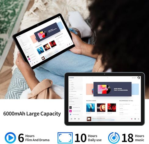 جهاز لوحي أندرويد، 10 بوصة أجهزة لوحية أندرويد معالج ثماني النواة مع ذاكرة وصول عشوائي 4 جيجابايت 64 جيجابايت 1 تيرابايت توسيع، شاشة لمس عالية الدقة 1280x800 IPS، 5G WiFi، بطارية 6000 مللي أمبير في الساعة، بلوتوث، كاميرا مزدوجة in Kuwait