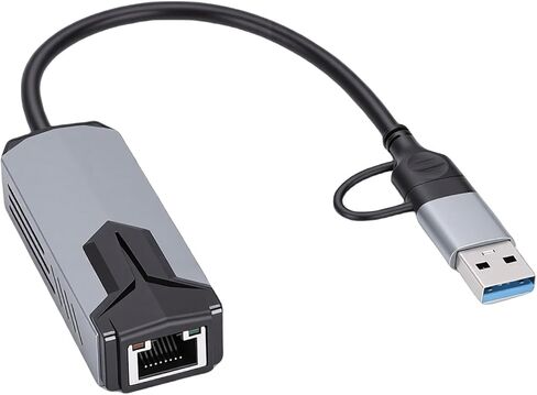 LICAEVEY USB C to Ethernet Adapter, 5Gbps High Speed USB 3.0 to RJ45 Ethernet Adapter, Supports 5000/2500/1000 Mbps, for Laptops & Tablets, Aluminum Alloy in Kuwait
