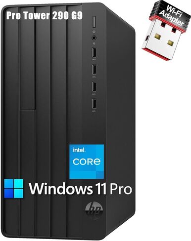HP Desktop Computer Business Tower PC, 13th Gen Intel 4-Core Processor (Beat i5-12400), 16GB DDR4 RAM, 1TB PCIe SSD, WiFi Adapter, RJ-45, HDMI, VGA, Keyboard and Mouse, Windows 11 Pro (Renewed) in Kuwait