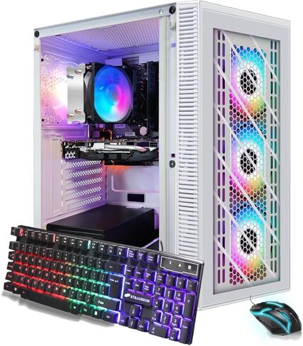 STGAubron Gaming PC Bundle with 24 Inch FHD LED Monitor- AMD Ryzen 7 5700G up to 4.6G, 16GB DDR4, 1TB SSD, RGB Fan x4, Windows 11 Home in Kuwait