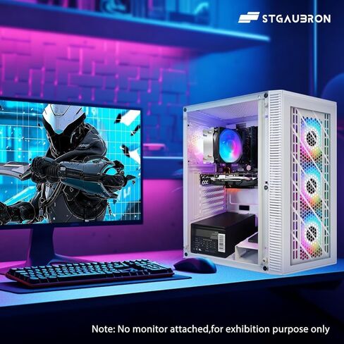 STGAubron Gaming PC Bundle with 24 Inch FHD LED Monitor- AMD Ryzen 7 5700G up to 4.6G, 16GB DDR4, 1TB SSD, RGB Fan x4, Windows 11 Home in Kuwait
