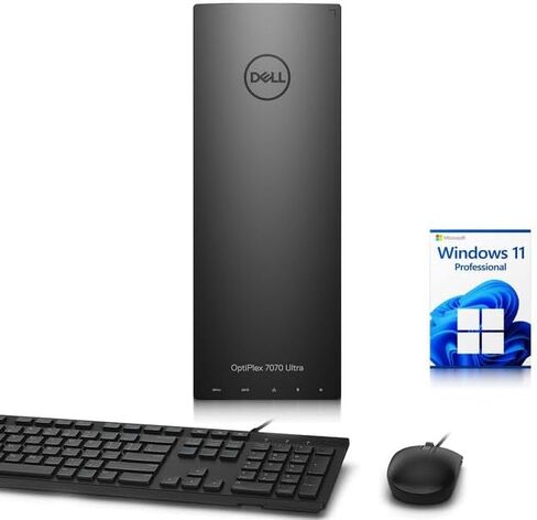 كمبيوتر سطح المكتب Dell OptiPLex 7070 Ultra - Intel Core i5-8265U الجيل الثامن حتى 3.90 جيجا هرتز - ذاكرة وصول عشوائي DDR4 سعة 8 جيجابايت - محرك SSD بسعة 128 جيجابايت - لوحة المفاتيح والماوس - Wi-Fi - Window 11 Pro (متجدد) in Kuwait
