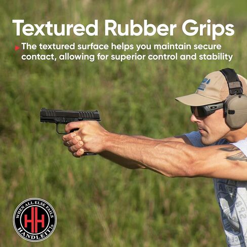 شريط قبضة المسدس Handleitgrips متوافق مع Rost Martin RM1S | شريط قبضة مسدس مطاطي أسود مع إدراجات | اكسسوارات السلاح | مملوك للمحاربين القدامى | صنع في الولايات المتحدة الأمريكية in Kuwait