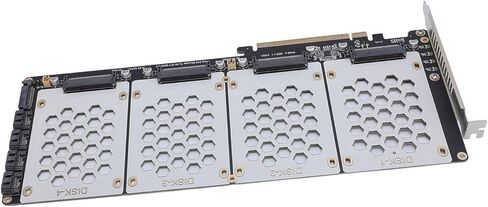 محول Gugxiom PCIe U.2 X8 إلى 4 منافذ SFF8639، بطاقة Riser SSD NVMe SATA 2.5 بوصة، مقسم PCIe 4.0 لمحركات الأقراص الرباعية in Kuwait