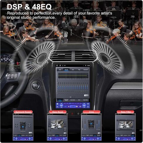 راديو سيارة 12.1 بوصة لسيارة Ford Explorer 2011-2019، وحدة رأس 8 أساسية، ترقية ستيريو بشاشة لمس 4+64 جيجابايت مع CarPlay/Android Auto، Fm/Am، GPS، كاميرا احتياطية in Kuwait
