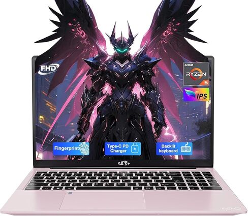 NIMO 15.6" Laptop: Power & Reliability for Student & Office, AMD Ryzen 5 (Up to 3.7GHz), 16GB RAM 512GB SSD, Fast 65W Type-C Charging, Fingerprint, Backlit KB, 2-Year Warranty for Peace of Mind in Kuwait