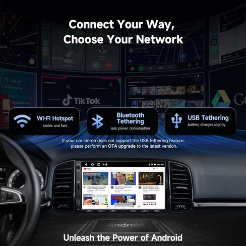 ATOTOZONE A5L 7 بوصات 2 + 32 جيجابايت ستيريو سيارة Android مزدوج Din، كاميرا احتياطية LRV وكاميرا داش DVR 1080P، CarPlay لاسلكي/Android Auto، WiFi/BT/USB، 24B EQ&DSP، FM/SWC، MirrorLink، دردشة AI، تتبع GPS in Kuwait