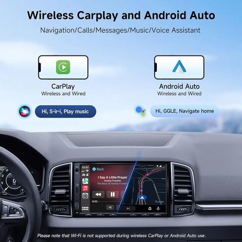 ATOTOZONE A5L 7 بوصات 2 + 32 جيجابايت ستيريو سيارة Android مزدوج Din، كاميرا احتياطية LRV وكاميرا داش DVR 1080P، CarPlay لاسلكي/Android Auto، WiFi/BT/USB، 24B EQ&DSP، FM/SWC، MirrorLink، دردشة AI، تتبع GPS in Kuwait