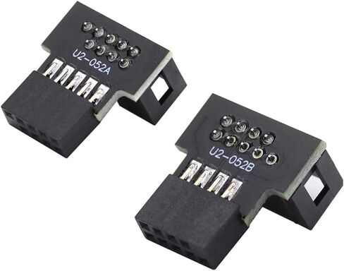 1 مجموعة أسفل وأعلى بزاوية 90 درجة ذكر إلى أنثى USB 2.0 10Pin 9Pin رأس لمحول تمديد اللوحة الأم in Kuwait