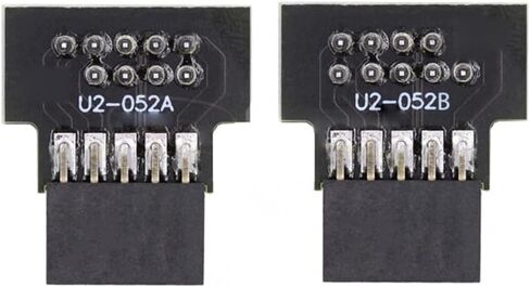 1 مجموعة أسفل وأعلى بزاوية 90 درجة ذكر إلى أنثى USB 2.0 10Pin 9Pin رأس لمحول تمديد اللوحة الأم in Kuwait