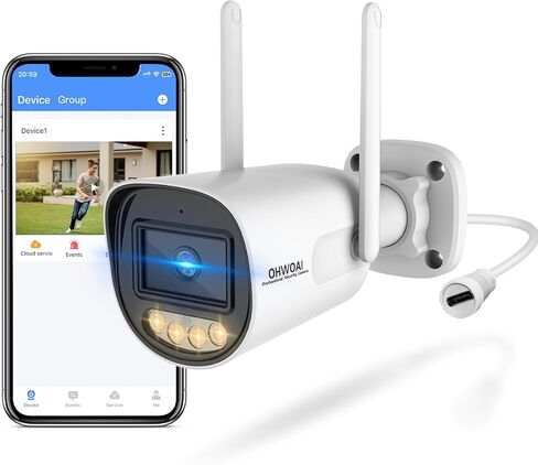 OHWOAI 《Dual Band WiFi & IP65 Waterproof》Wireless Outdoor Security Camera, Home WiFi Video Surveillance Cameras in Saudi Arabia