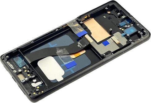بديل شاشة Samsung Galaxy S21 Ultra 5G لشاشة Samsung S21 Ultra مع إطار SM-G998U SM-G998W G998A SM-G998B مجموعة رقمية تعمل باللمس مع أدوات باللون الأسود1 in Kuwait