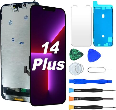 شاشة بديلة لهاتف iPhone 14 Pro Max LCD FHD COF Retina محول رقمي مع مجموعة أدوات إصلاح كاملة، واقي شاشة، شريط مقاوم للماء in Kuwait