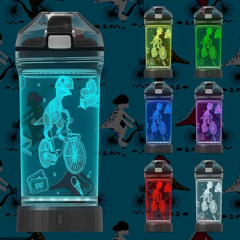 Attivolife Game Glowing Water Bottle, Light up Kids Cup with 3D Gamepad Control Illusion Lamp-14 OZ Headphone BPA Free Eco-Friendly Creative Gamer Play Gift for Back to School Teen Boy Child Holiday in Kuwait