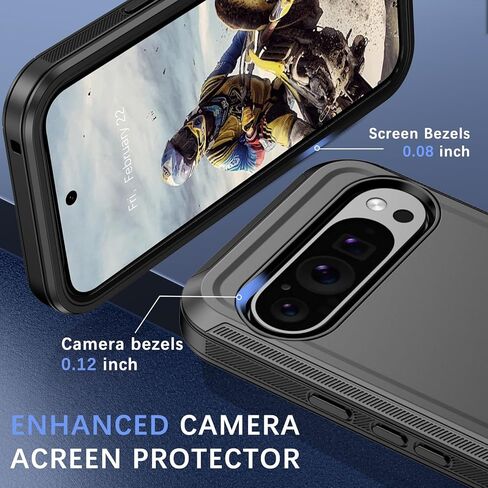 DUEDUE for Google Pixel 10 Pro XL Case with Belt Clip Holster Shockproof 3-Layer Heavy Duty Kickstand Cover Full Body Protective Rugged Phone Case for Google 10 Pro XL, Black in Kuwait