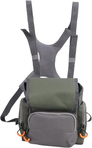 Binocular Harness, 500D Nylon Water Chest Pack, 4 Point Padded Strap System Pack with Magnetic Flap Rain Cover, Ideal for Binoculars and Rangefinders in Kuwait