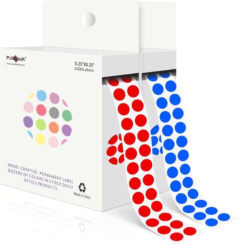 PARLAIM 1/4 Inch Round Permanent Adhesive Color-Code Dot Stickers,1000 Stickers Roll dots Label Dispenser Box Green Circle Stickers Labels (Green) in Kuwait