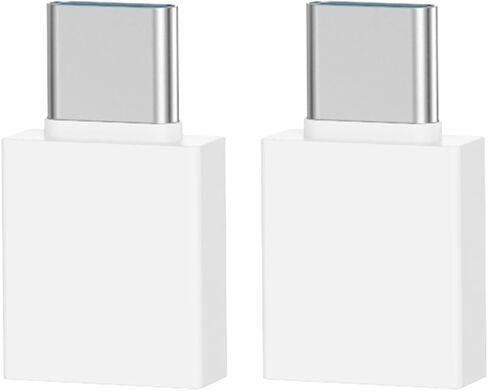مجموعة محول USB إلى USB C من FENIFOX مكونة من 2، محول USB 2.0 أنثى إلى Thunderbolt 4/3 متوافق مع MacBook Pro Air وiPad وiPhone وGalaxy Notebook والمزيد من الأجهزة من النوع C - أبيض in Kuwait