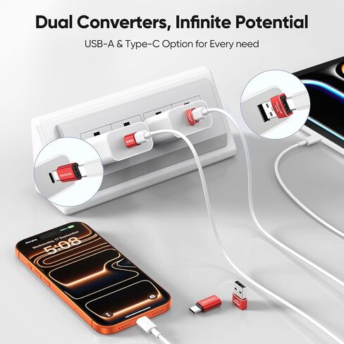 4 قطع لحاجب بيانات USB C - مضاد لاختراق العصير، 240 وات C-C و60 وات C-A PD 3.1 شحن سريع، محول USB-C إلى C/A للشحن فقط، حظر بيانات الأجهزة، لهاتف iPhone 15/16/17 Pro Max وGalaxy وiPad in Kuwait