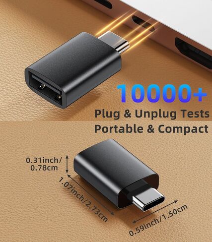 محول MoKo USB C إلى USB A مع 3.2 Gen 2 10 جيجابت في الثانية، من النوع C ذكر إلى النوع A أنثى لأجهزة iPhone 15 Pro MAX وMacBook Pro وiPad وiMac وThunderbolt 4/3، للشحن ونقل البيانات in Kuwait