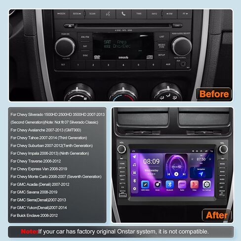 راديو ستيريو للسيارة مقاس 7 بوصات لسيارة Chevy Traverse 2008-2012، وحدة رأس ملاحة GPS تعمل باللمس بنظام Android 13 مع ذاكرة تخزين داخلية 4+64 جيجابايت، تدعم البلوتوث، WiFi، DSP، رابط المرآة، التحكم في عجلة القيادة، كاميرا احتياطية in Kuwait