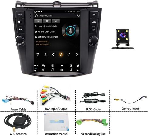 راديو ستيريو للسيارة Android 13 Double Din لسيارة Honda Accord 2003-2007 مع Carplay لاسلكي Android Auto 9.7 بوصة شاشة لمس لسيارة Accord Stereo GPS Bluetooth WiFi FM RDS DSP SWC-2+64G in Kuwait