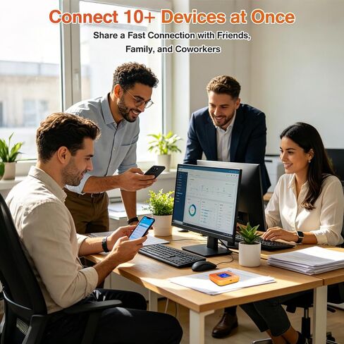 جهاز نقطة اتصال متنقلة 4G LTE، بيانات عالمية مجانية لمدة 6 أشهر (1 جيجابايت/شهر)، نقطة اتصال WiFi محمولة للسفر في أكثر من 200 دولة ومنطقة، توصيل 32 جهازًا، بطارية 5000 مللي أمبير في الساعة، لا تتطلب بطاقة SIM in Kuwait