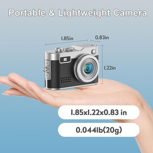 Mini Keychain Camera, 1080P Full HD Retro Digital Camera, Compact & Portable Pocket-Sized Video Recorder with 16GB Memory Card & OTG Adapter for Travel, Study and Daily Recording in Kuwait