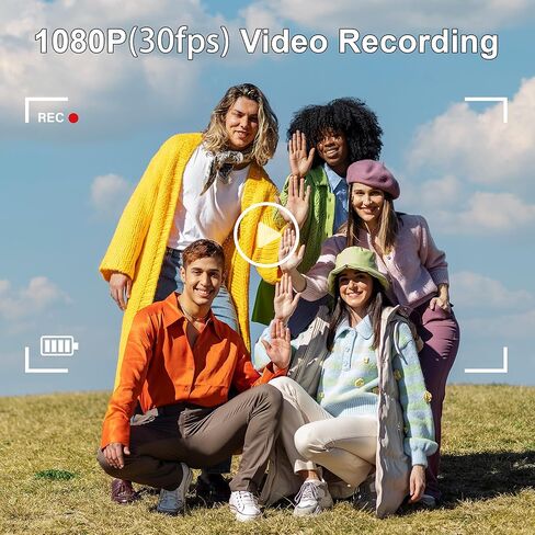 Mini Keychain Camera, 1080P Full HD Retro Digital Camera, Compact & Portable Pocket-Sized Video Recorder with 16GB Memory Card & OTG Adapter for Travel, Study and Daily Recording in Kuwait