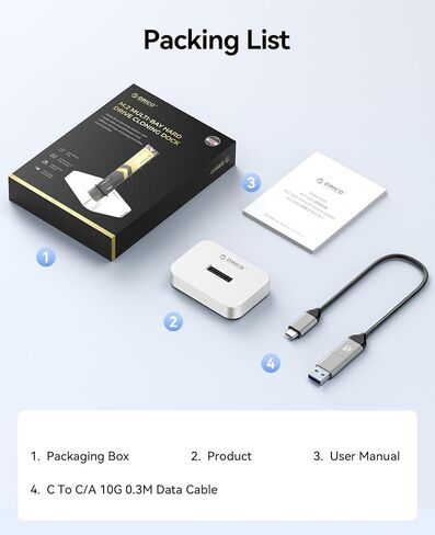 حاوية ORICO 10 جيجابت في الثانية M.2 NVMe SSD ومحول SATA، حافظة محرك أقراص صلبة خارجي من الألومنيوم USB 3.2 Gen 2، محطة إرساء M.2 خالية من الأدوات لـ PCIe/SATA M-Key/B+M Key SSD 2230-22110، متوافقة مع أجهزة Mac والكمبيوتر الشخصي in Kuwait