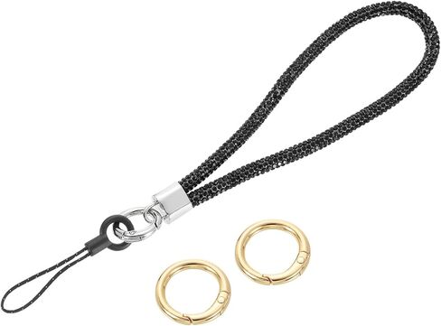 uxcell Bling Wristlet Lanyard, 5.3" Rhinestone Keychain Strap for Clutch Cellphone Keychain Wallet Purse Accessories and Decoration, Purple in Saudi Arabia