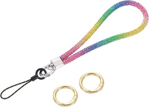 uxcell Bling Wristlet Lanyard, 5.3" Rhinestone Keychain Strap for Clutch Cellphone Keychain Wallet Purse Accessories and Decoration, Purple in Saudi Arabia