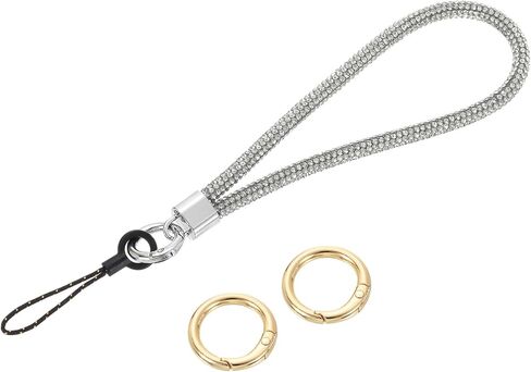 uxcell Bling Wristlet Lanyard, 5.3" Rhinestone Keychain Strap for Clutch Cellphone Keychain Wallet Purse Accessories and Decoration, Purple in Saudi Arabia