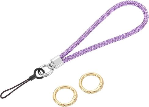 uxcell Bling Wristlet Lanyard, 5.3" Rhinestone Keychain Strap for Clutch Cellphone Keychain Wallet Purse Accessories and Decoration, Purple in Saudi Arabia
