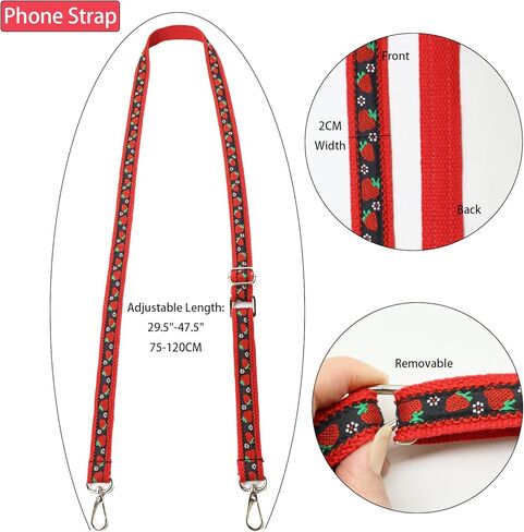 LEMEDE Clip and Go Strap for Phone with Wallet Crossbody, Phone Strap with Zippered Wallet, Adjustable Cellphone Lanyard in Kuwait