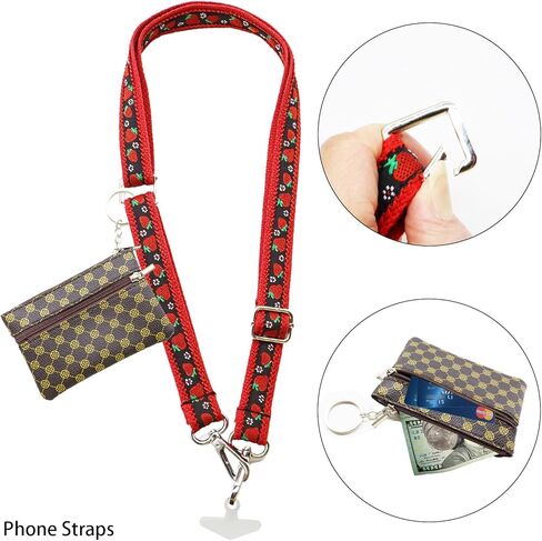 LEMEDE Clip and Go Strap for Phone with Wallet Crossbody, Phone Strap with Zippered Wallet, Adjustable Cellphone Lanyard in Kuwait