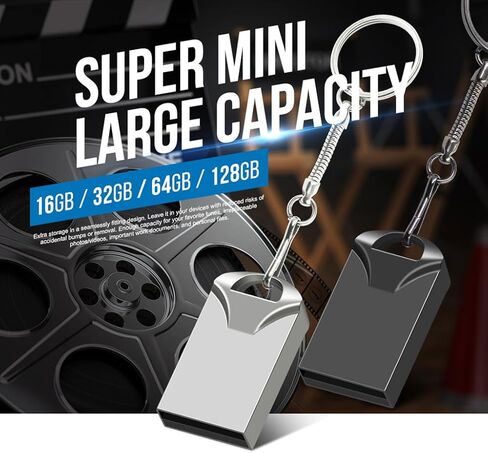 محرك فلاش USB سعة 128 جيجابايت مع محول من النوع C وحبل، محرك قلم USB 2.0 عالي السرعة، شريحة ذاكرة تخزين صغيرة للهاتف/الوسادة/الكمبيوتر الشخصي/الكمبيوتر المحمول - (أسود 128 جيجابايت) in Kuwait