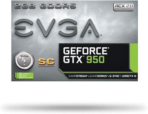 EVGA GeForce GTX 950 2GB SC GAMING، بطاقة رسومات التبريد الصامت 02G-P4-2951-KR (متجددة) in Kuwait
