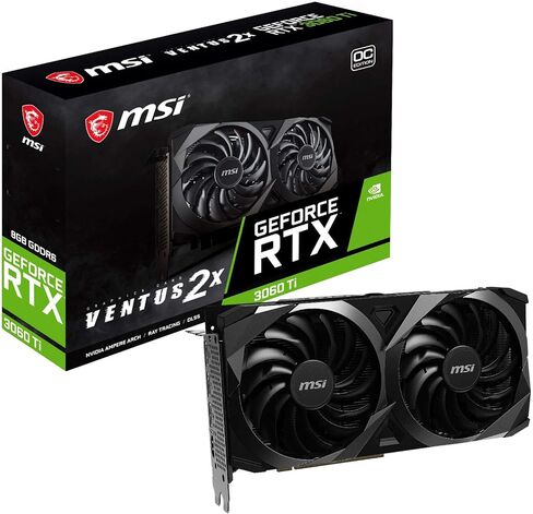 بطاقة رسومات MSI Gaming GeForce RTX 3060 Ti 8GB GDRR6 256-Bit HDMI/DP TORX Fan 3.0 Ampere Architecture OC (RTX 3060 Ti Ventus 2X OC) in Kuwait