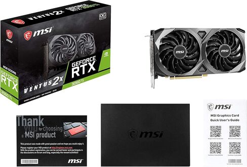 بطاقة رسومات MSI Gaming GeForce RTX 3060 Ti 8GB GDRR6 256-Bit HDMI/DP TORX Fan 3.0 Ampere Architecture OC (RTX 3060 Ti Ventus 2X OC) in Kuwait