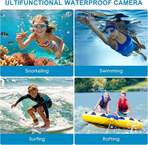 5K Underwater Camera, 33FT/10M Waterproof Camera, 96MP Autofocus Dual-Screen Camera with 18X Zoom, Fill Light, 32GB Card for Snorkeling Scuba Diving Surfing in Kuwait