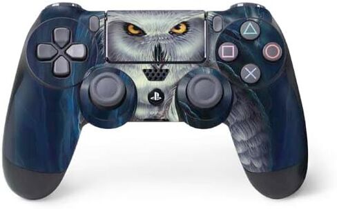 ملصق Skinit المخصص للألعاب متوافق مع وحدة تحكم PS4 - بومة بيضاء مرخصة رسميًا من تصميم Ed Beard Jr in Kuwait
