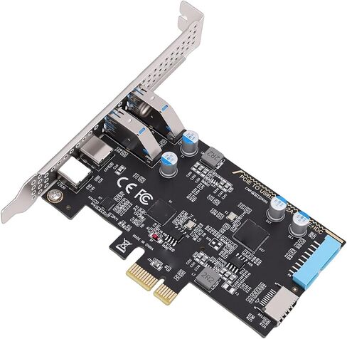 5Gbps PCIE USB Expansion Card, 2 Type C 2 USB 3.0 with Type E 19Pin IDC Port, PCI Express Expansion Card, Front Panel Adapter for Desktop PC in Kuwait