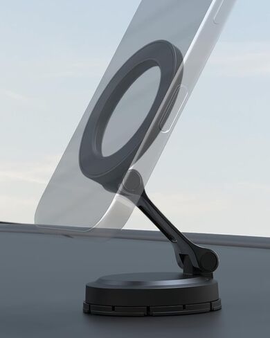 حامل سيارة Scosche MagSafe، حامل هاتف مغناطيسي للوحة قيادة السيارة مع ذراع قابل للطي وقاعدة لاصقة دوارة 360 درجة، حامل هاتف آمن للسيارة لهاتف iPhone 17/16/15/14/13، متوافق مع PopSockets in Kuwait