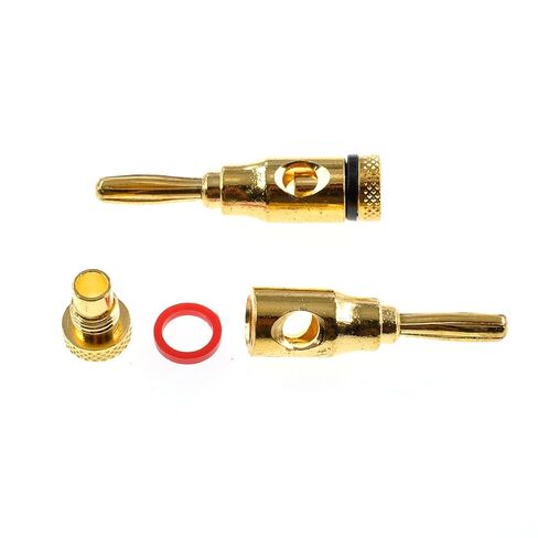 10 Pack 4mm Banana Plugs, Gold Plated Speaker Wire Connectors, Screw Type Audio Banana Plug for AV Receiver, Amplifier, 5 Red + 5 Black in Kuwait