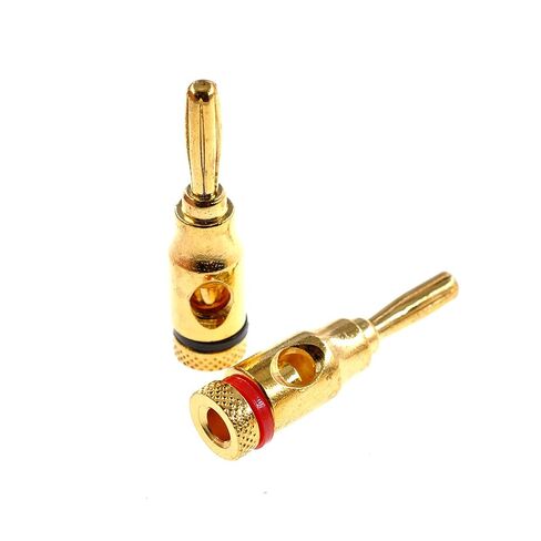 10 Pack 4mm Banana Plugs, Gold Plated Speaker Wire Connectors, Screw Type Audio Banana Plug for AV Receiver, Amplifier, 5 Red + 5 Black in Kuwait